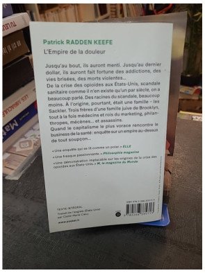 L'Empire De La Douleur - L'histoire Cachée De La Dynastie Des Sackler : enquête explosive de Patrick Radden Keefe