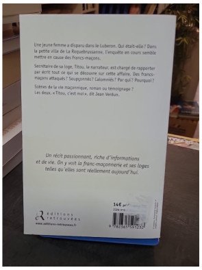 La franc-maçonne du Lubéron : roman et témoignage sur la vie maçonnique par Jean Verdun
