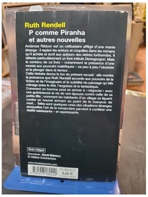 P comme piranha et autres nouvelles : Recueil de thrillers et d'histoires d'angoisse par Ruth Rendell