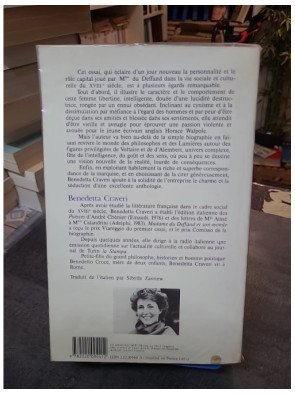 Madame du Deffand et son monde : biographie de la marquise et des Lumières par Benedetta Craveri