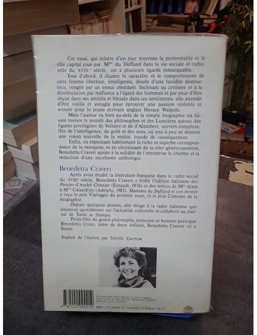 Madame du Deffand et son monde : biographie de la marquise et des Lumières par Benedetta Craveri