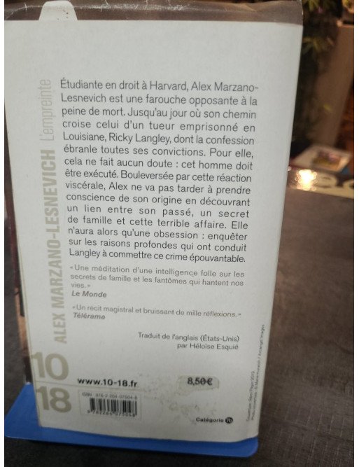 L'empreinte par Alex Marzano-Lesnevich - Récit Non Fiction sur la Peine de Mort et Abus