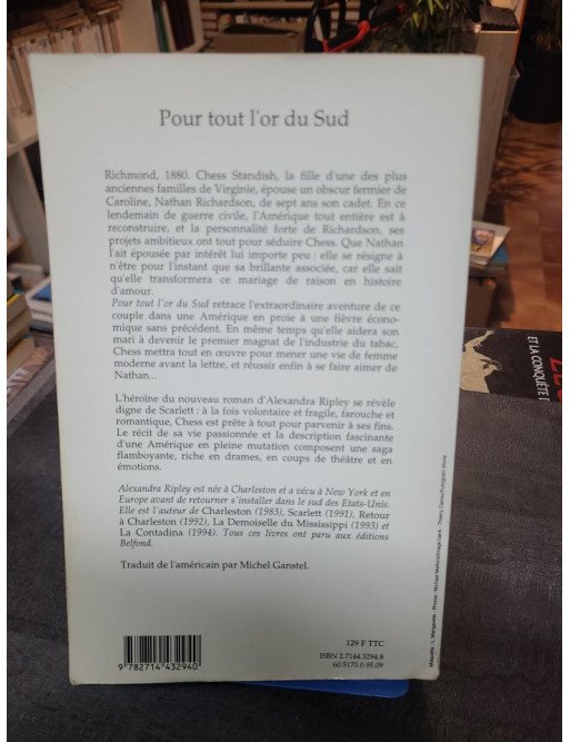 Pour tout l'or du Sud - Roman historique et passionnel d'Alexandra Ripley dans l'Amérique de 1880