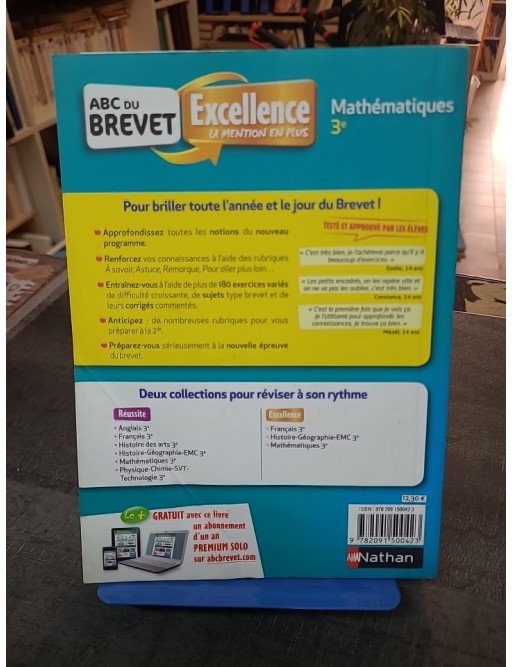ABC du BREVET Excellence Maths 3e par Carole Feugère et Gilles Mora : Préparation complète Brevet 2017