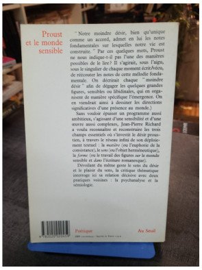 Proust et le Monde sensible Jean-Pierre Richard