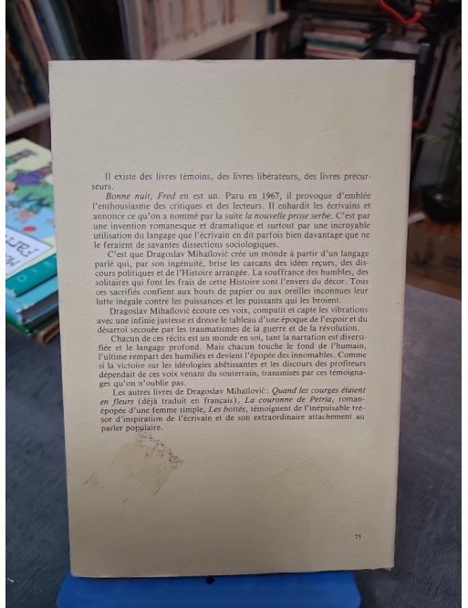 Bonne nuit, Fred Mihailovic Dragosla