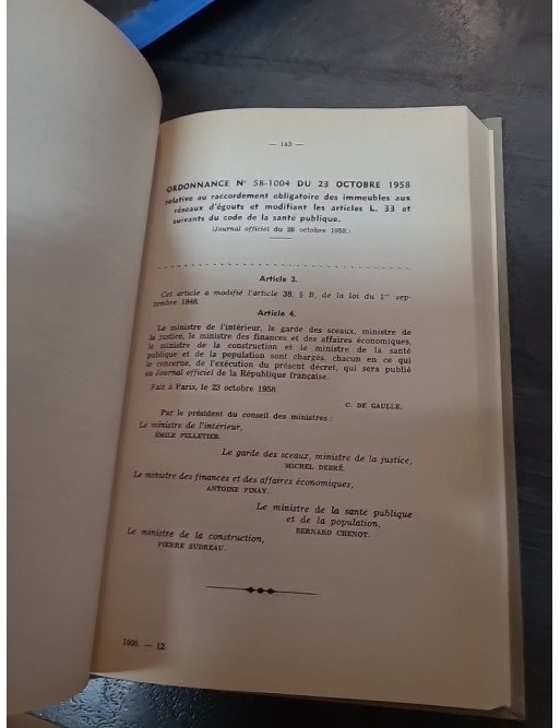 Législation sur les loyers –1962