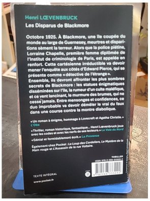 Les Disparus de Blackmore Henri Loevenbruck