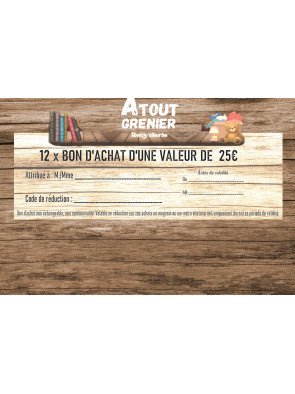 300€ de bons d’achat d'une valeur ( 12x25€ )