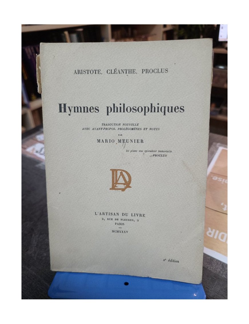 Hymnes philosophiques Aristote Cléanthe Proclus