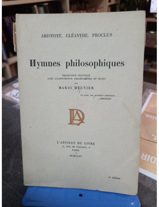Hymnes philosophiques Aristote Cléanthe Proclus