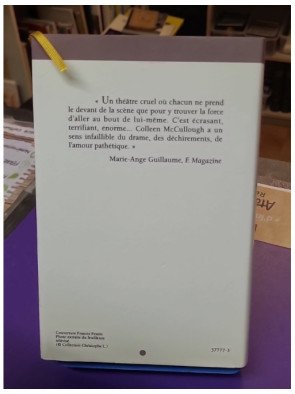 Les oiseaux se cachent pour mourir Colleen McCullough (édition France Loisirs / Belfond, 1993)