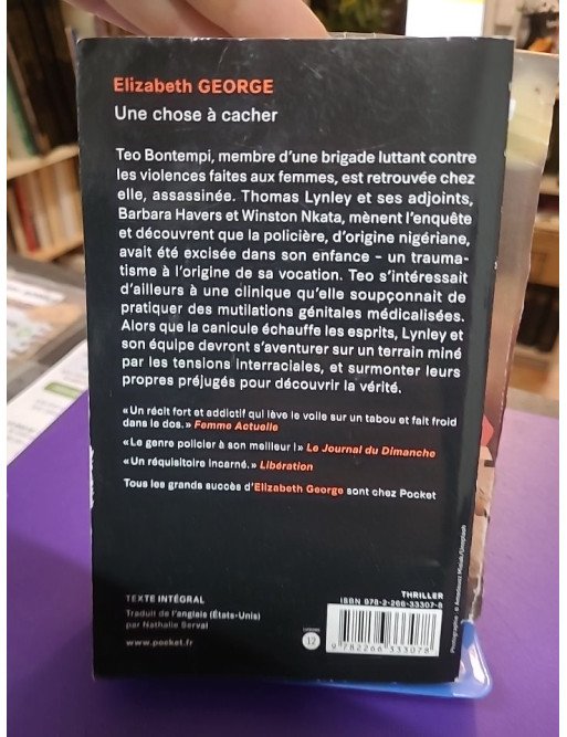 Anatomie d'un crime Elizabeth George édition Pocket