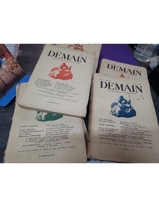 Demain N°6, Septembre 1924 – Raymond Escholier lot de 9 exemplére