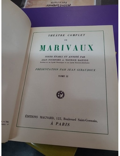 Théâtre complet de Marivaux tomes 1 et 2 - Marivaux