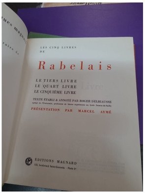 Les Cinq Livres de Rabelais Tome 1 (vendu en lot avec le Tome 2) - François Rabelais