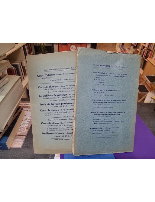 Cours de chimie – Tome 1 : Chimie générale / Tome 2 : Métalloïdes