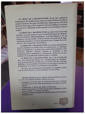 Le Droit de l'architecture par Michel Huet (Economica, 1990)