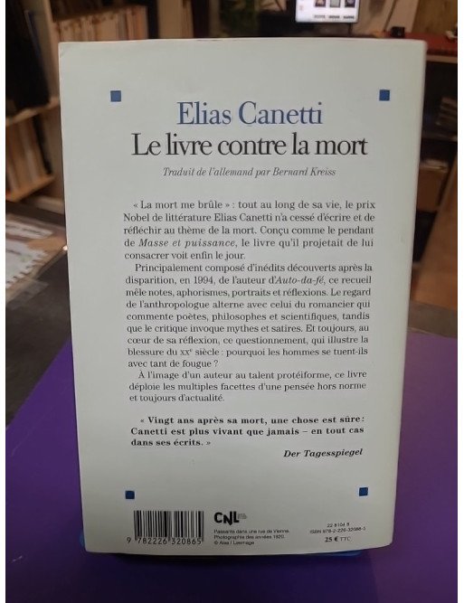 Le Livre contre la mort par Elias Canetti (Albin Michel, 2018)