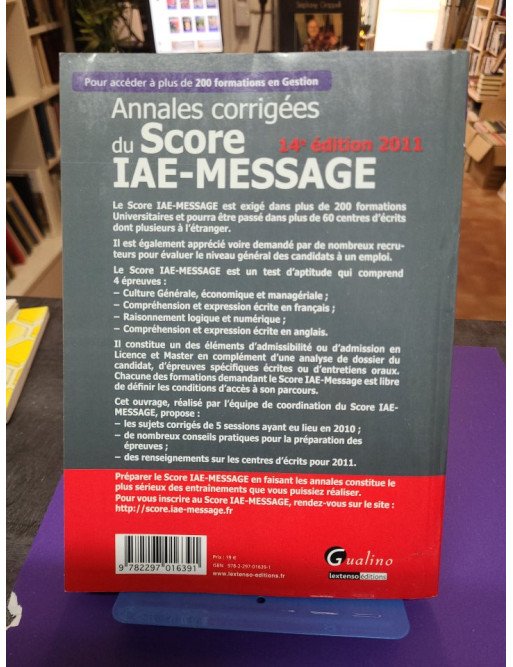 Annales corrigées du Score IAE-MESSAGE