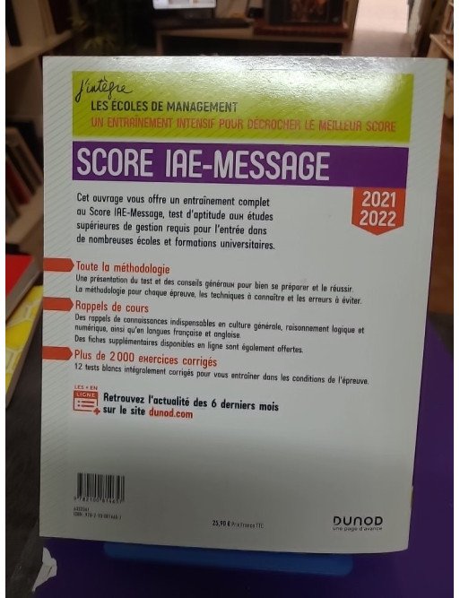 Score IAE-Message – Tout l'entraînement (Édition 2021-2022)