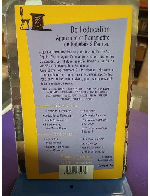 De l'éducation - Apprendre et transmettre de Rabelais à Pennac – Nathalie Marinier