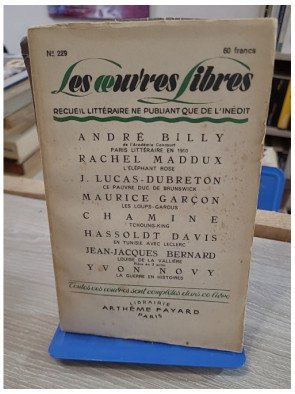 Les Oeuvres Libres n°229 – Paris littéraire en 1910 et autres textes – André Billy