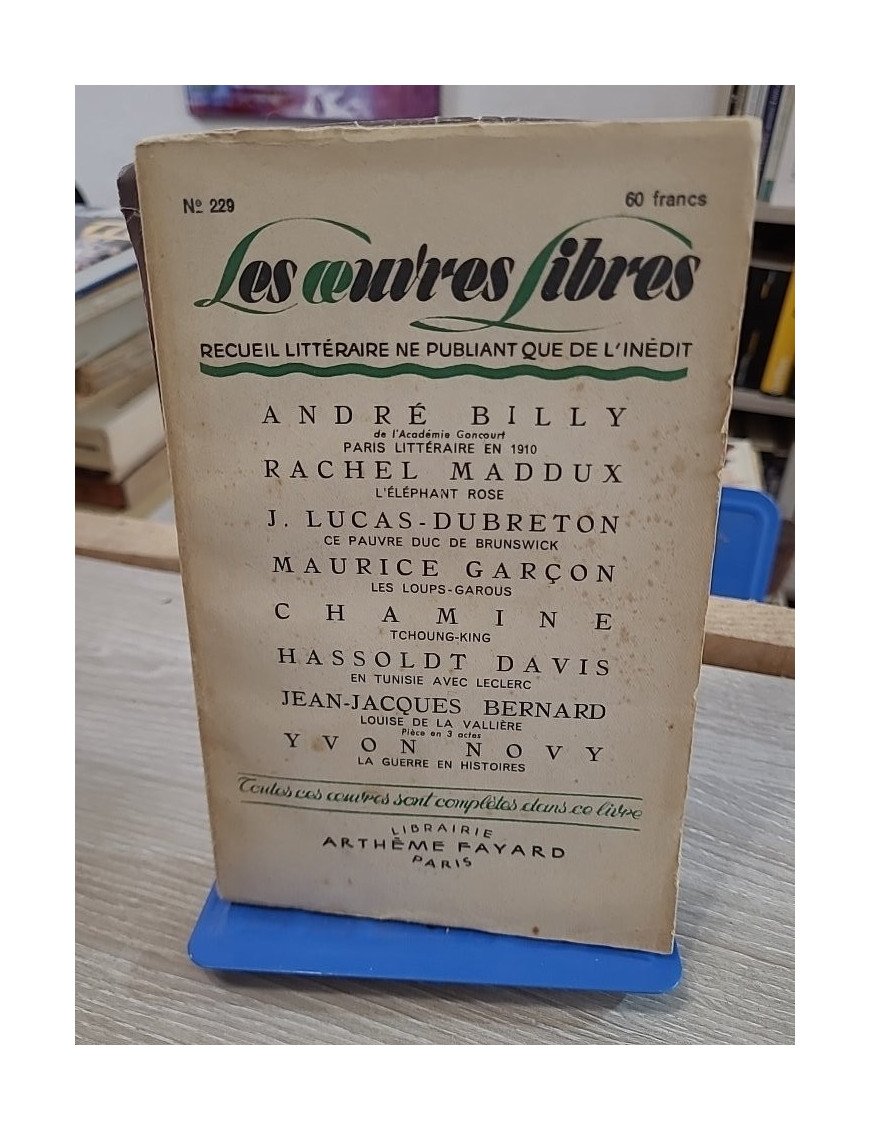 Les Oeuvres Libres n°229 – Paris littéraire en 1910 et autres textes – André Billy