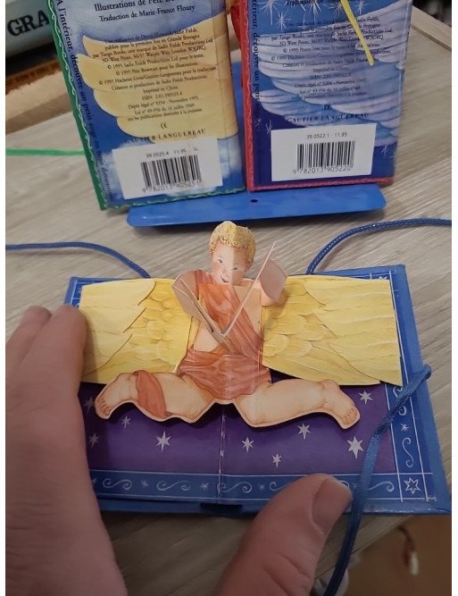 L'ange musicien+ l'ange d'or + l'ange peintre + l'ange blanc lot de mini popup