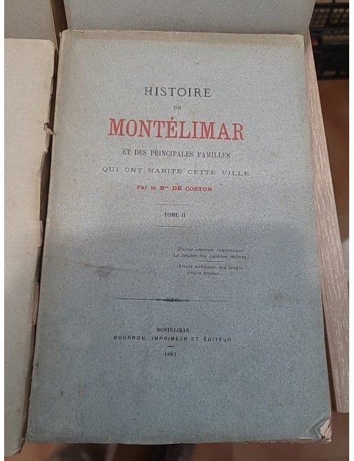 Histoire de Montélimar et des principales familles qui ont habité cette ville de Bn de Coston