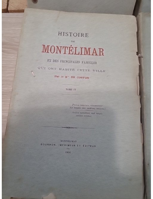 Histoire de Montélimar et des principales familles qui ont habité cette ville de Bn de Coston