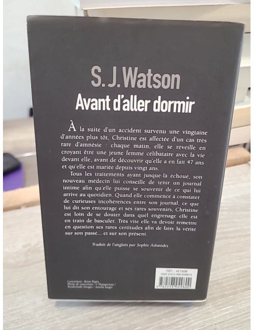 Avant d'aller dormir - Thriller psychologique sur la mémoire et l'identité