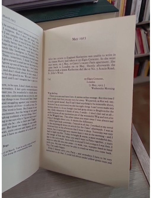 Letters to Katherine Mansfield – Correspondance de John Middleton Murry