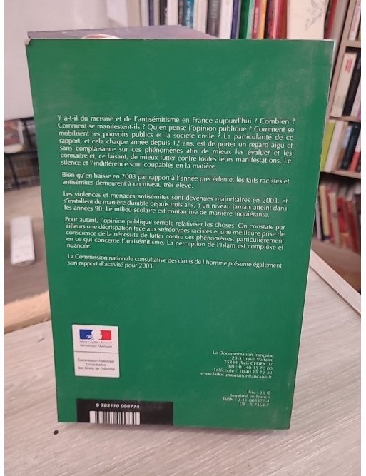 La lutte contre le racisme et la xénophobie – Rapport d'activité 2003