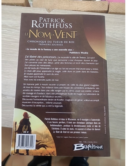 Chronique du tueur de roi Tome 1 et 2 (partie 1 et 2) de rothfuss