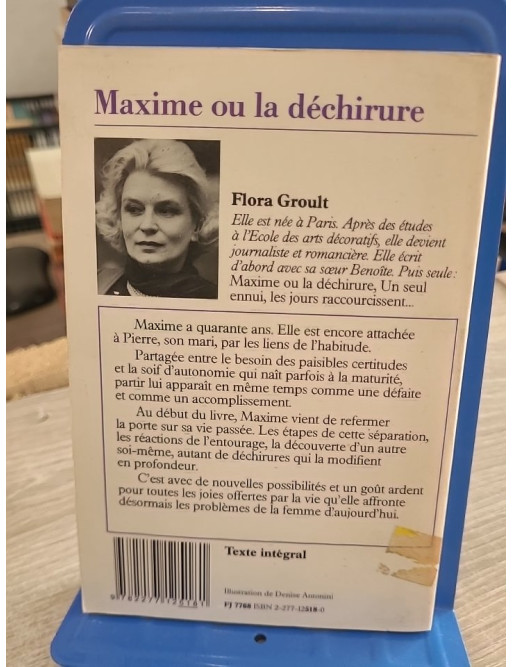 Maxime ou la déchirure - Flora Groult (roman psychologique)