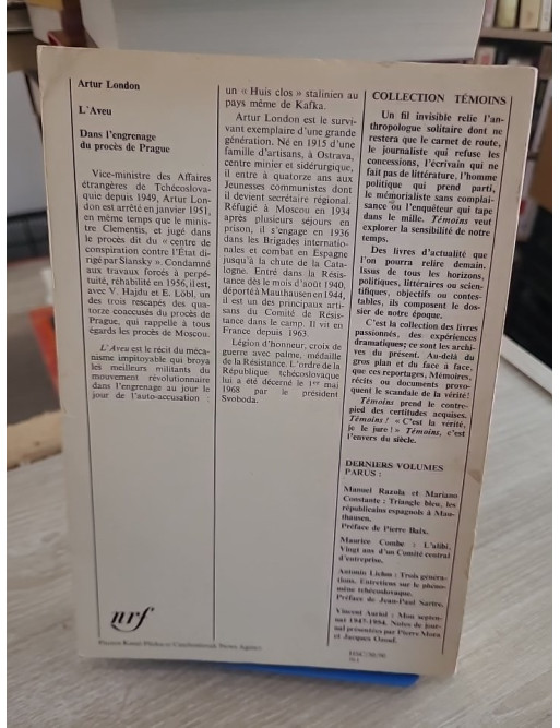 L'aveu - Dans l'engrenage du Procès de Prague (témoignage historique)
