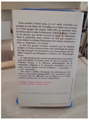 Anthologie de la littérature française XVIIe siècle - Textes et analyse du classicisme et du baroque