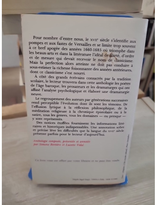 Anthologie de la littérature française XVIIe siècle - Textes et analyse du classicisme et du baroque